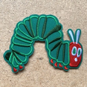 1pc Caterpillar Hungry Green Embroidered Patch Iron On Applique sewing #1848 - Picture 1 of 2