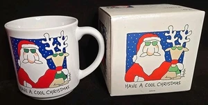 RARA Tazza da caffè Sandra Boynton Have A Cool Christmas Babbo Natale e Rodolfo 358496 - Foto 1 di 8
