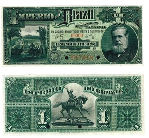 u Reproduction Note Brasil Brazil 1 mil reis 1869 Pick #A255 626 - Picture 1 of 1