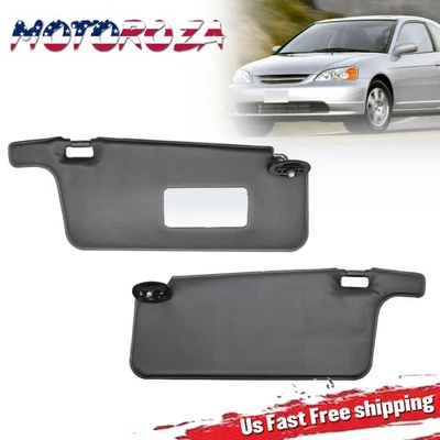 Fit For Honda Civic 1996-2001 Interior Sunvisor Pair LHD Black 2pcs Foto 1 de 4