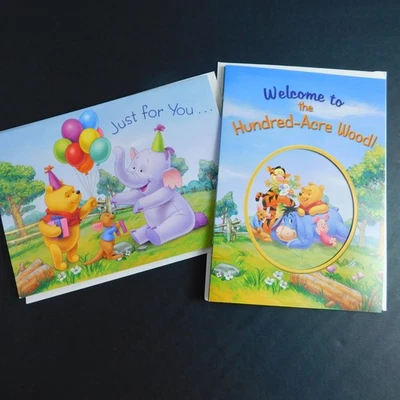 Lote de 2 tarjetas de felicitación Disney Winnie the Pooh, libro de cuentos Pop-Up Punch Out 5x7 Foto 1 de 4