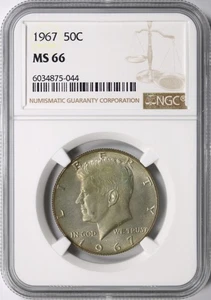 Medio dólar de plata Kennedy 1967 50c NGC MS66 - Imagen 1 de 4