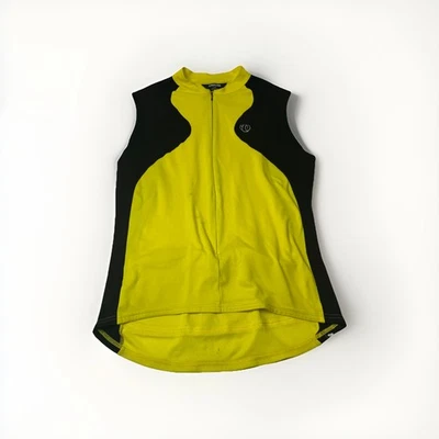 IQ Pearl iZumi Cycling Jersey Men’s  Large FULL zip Sleeveless Pocket Yellow - Image 1 of 4
