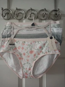 LAURA ASHLEY 5-Pack Cotton / Spandex Womens Bikini Panties Size M / L NWT - Picture 1 of 12