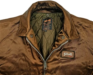 *HOT VINTAGE Men's SCHOTT SECURITY TYPE 978-31 QUILTED LINED BROWN COAT Jacket L - Picture 1 of 16