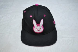 Overwatch DVA Hat Cap Snap Back Black Pink Bunny Logo Gamer Embroidered Mens - Picture 1 of 14