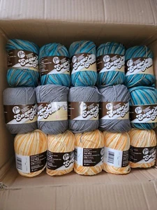 Lily Sugar N Cream Yarn Lot 30 4 Colors Pebble Beach Overcast Soleil Ombre Teal - Picture 1 of 12