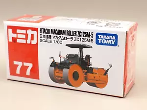 Tomica No.77 Hitachi Macadam Roller ZC125M-5 Mini Car TAKARA TOMY Japan N680 - Picture 1 of 7