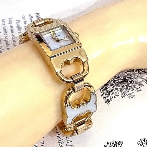 OROLOGIO DA DONNA NUOVO CON ETICHETTE TORY BURCH TBW5409 GEMINI PLACCATO ORO PERLE BIANCHE