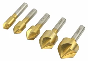 Set di 5 punte svasate rivestite in titanio per legno e metallo: da 8 mm a 19 mm - Foto 1 di 4