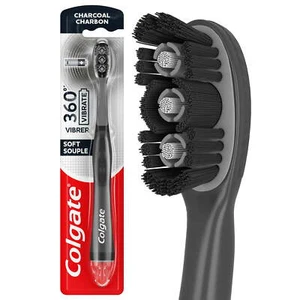 Colgate 360 Vibrate Charcoal Battery Operated Toothbrush, 1 AAA Battery Included - Picture 1 of 3