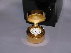 HAMILTON GOLD CLOCK Desk Shelf Travel Swiss Movement Minimalist Style Untested - Picture 1 of 5
