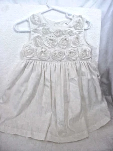 CARTERS SIZE 24 MONTHS WHITE DRESS BODICE WHITE ROSES SLEEVELESS - Picture 1 of 4