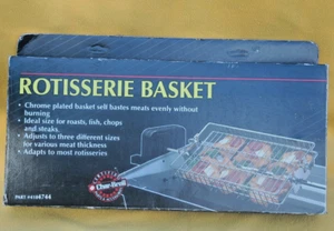 Char-Broil Rotisserie BASKET~ 2 Piece Adjustable Height ~ Fits Most Spits - Picture 1 of 3