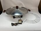 West Bend Wood Accent 5pc Discovery Flying Saucer Electric Wok Works Fab 1970’s