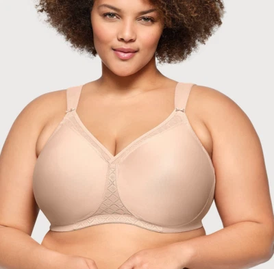 Sujetador Camiseta Glamorise 40DD MagicLift Soporte Sin Costuras Sin Forro Nuevo Sin Etiquetas 1080 Café Foto 1 de 4