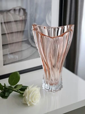 Plantica Modern Bohemian Czech Crystal Decorative Vase - 12.5 Inch Vase, Pink - Image 1 of 2