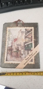 175 YEAR OLD HAND SHAPED 5.5" x 7" VIEUX CARRE NEW ORLEANS ROOFING SLATE RARE - Picture 1 of 5