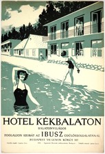 Vtg Orig, Travel Poster Hotel Kékbalaton IBUSZ, Balaton