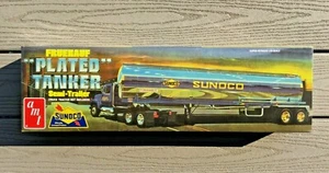 AMT 1/25 SUNOCO " PLATED " TANKER SEMI-TRAILER PLASTIC MODEL KIT #1239 F/S NEW - Picture 1 of 8