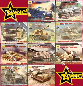 1:100 Panter Jagd 173 186 MAUS King Tiger Pz Kpfw IV H Sd 251/1 Marder Zvezda - Picture 1 of 22
