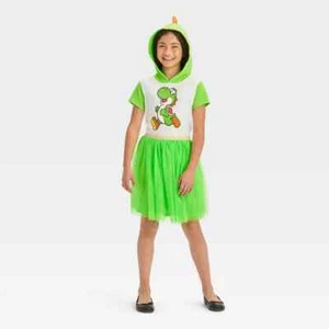 🆕 Official Nintendo Licensed Product Girls' Yoshi Cosplay Dress - Green - Picture 1 of 4