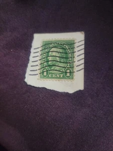 Rare Benjamin Franklin 1c cent 1922 US Postage Stamp Perf 11 Flag Cancelled - Picture 1 of 8
