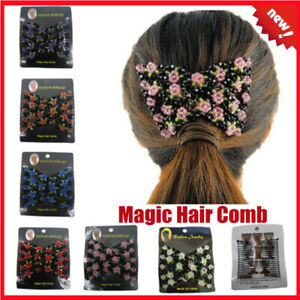 Magic Hair Comb Beaded Elasticity Hair Clip Stretchy Hair Combs Women Laze Clamp