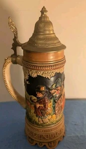 Musikalischer deutscher Bierstein mit Deckel Vintage Germany Lili Marleen 11 ~ KOSTENLOSER VERSAND - Bild 1 von 7