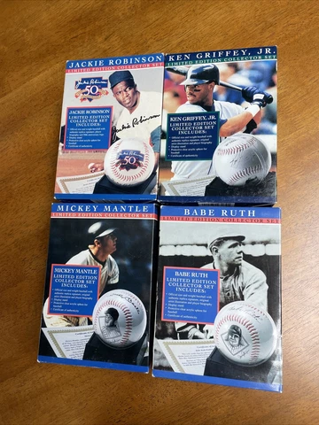 All Star Heroes Lot Of (4) Mickey Mantle Babe Ruth Griffey Jr Collector Set Cover