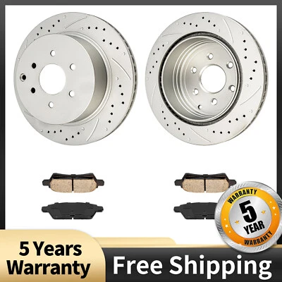 Rear Drilled Brake Rotors + Ceramic Pads For Nissan Pathfinder 2005 2006-2012 - Изображение 1 из 4
