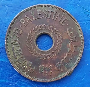 Moneda de bronce Israel-Palestina Mandato Británico 20 millas 1942 - grado inferior - Imagen 1 de 2