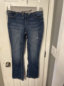 Justice girls Plus Size 16 Boot Cut Mid Rise Knit Waist Jeans New With Tags - Picture 1 of 3