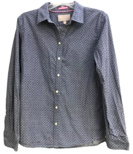Banana Republic Oxford Shirt Large Blue Anchor Print 100% Cotton Button Collar - Picture 1 of 10