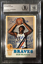 1973-74 Topps Bob McAdoo Signed Rookie Card W/ 3 Inscriptions BAS 10 Auto