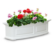 3 ft. nantucket white plastic window box | planter mayne weather flower outdoor