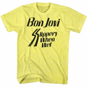 Bon Jovi Slippery When Wet Album Cover Mens T Shirt Rock Band Concert Tour Merch - Picture 1 of 4