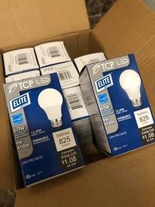 NEW! Box of 12 TCP LED A19 A-Lamp Light Bulb 4100K Dimmable - Picture 1 of 4
