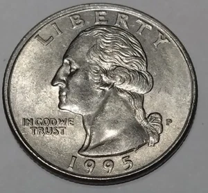 1995 P Washington Quarter error Misaligned Die Obverse Rail road edge Top - Picture 1 of 3