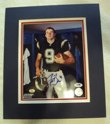 Drew Brees 2001 Rookie Autographed 8x10 Matted Photo - PSA Authentication - Image 1 of 4