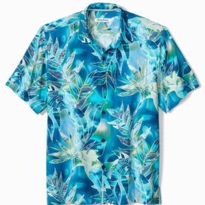 $140 TOMMY BAHAMA MENS 'AZUL LAGOON' BLUE HAWAIIAN CAMP SHIRT 3XT TALL 3XL XXXL - Picture 1 of 11