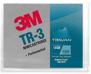 3M TR-3 Minicartridge-Preformatted-Travan-3.2GB/1.6GB Uncompressed-750Ft. Unused - Afbeelding 1 van 3