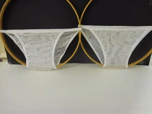 Suya Bikini Calzoncillo Ropa Interior BODY HUGGER Sin Costuras Blanco Malla Hecho en EE. UU. Sexy - Imagen 1 de 3