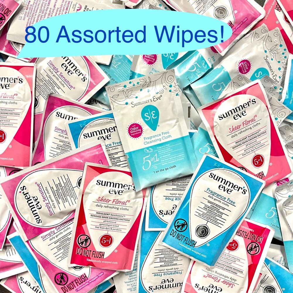 Summer's Eve Daily Refreshing/Cleansing Feminine Cloths 80 Assorted Wipes