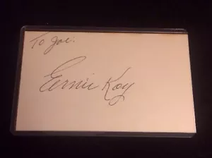 ERNIE KOY Autographed Signed AUTO INDEX CARD 3X5 NY GIANTS - Picture 1 of 1