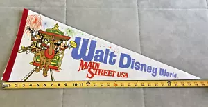 Vintage Walt Disney World MAIN STREET Souvenir Pennant Banner Flag Mickey - Picture 1 of 11