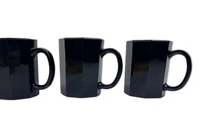 Juego de 3 tazas de café vintage Arcoroc Francia octágono de vidrio negro OCTIME - Imagen 1 de 13