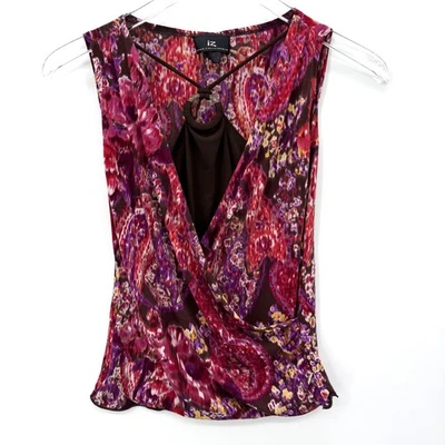 Y2K Iz Byer Drapey Top Size S Whimsigoth Boho Hippie Halter Paisley Bratz Dolls - Image 1 of 4