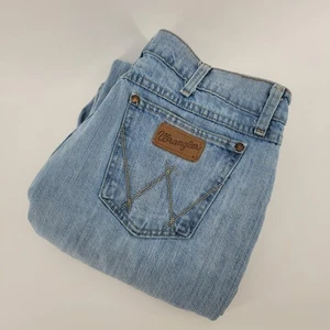 Wrangler Retro Relaxed Boot Cut Light Wash Denim Jeans Mens Size 34x34 - Picture 1 of 7