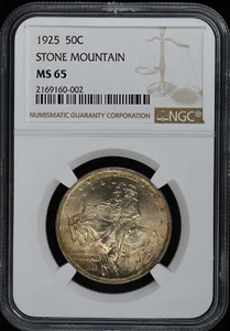 STONE MOUNTAIN 1925 Silver Commemorative 50C NGC MS65 - Picture 1 of 2